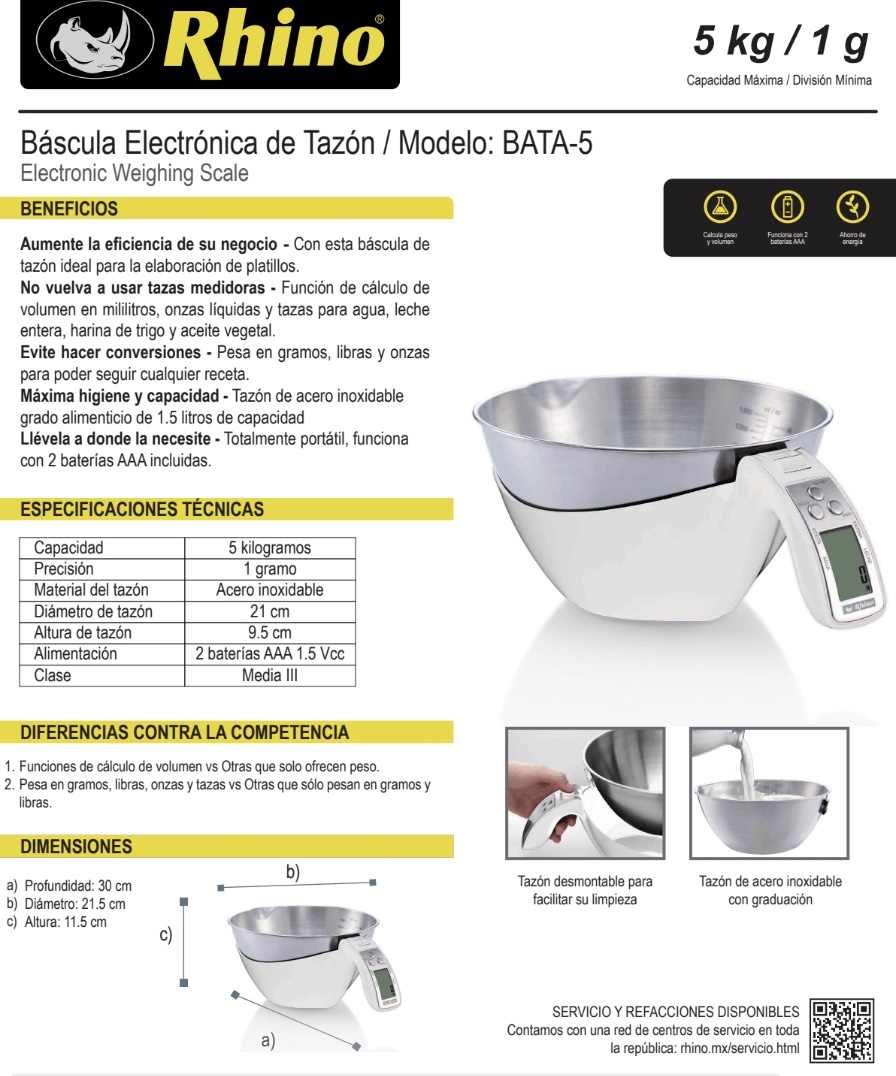 Infraestructura Inteligente  BATA-5 Rhino báscula $750.00