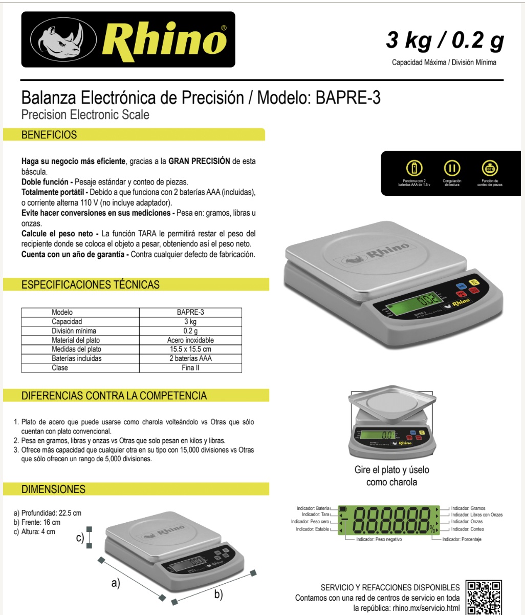 Infraestructura Inteligente  BAPRE-3 Rhino báscula $905.00