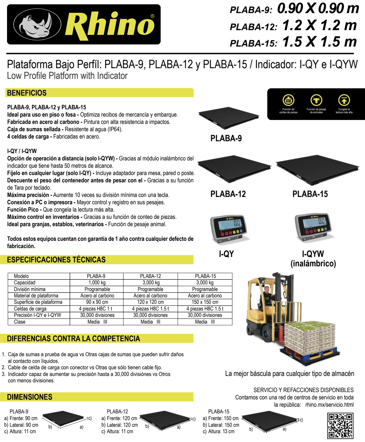 Infraestructura Inteligente  Rhino báscula PLABA-9 $14,234.00