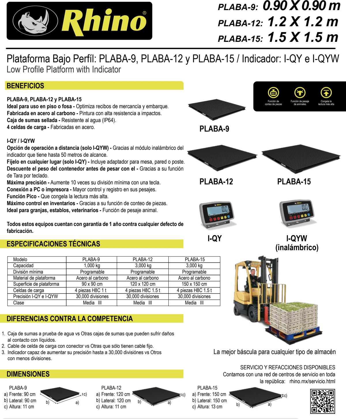 Infraestructura Inteligente  Rhino báscula PLABA-12 $18,560.00