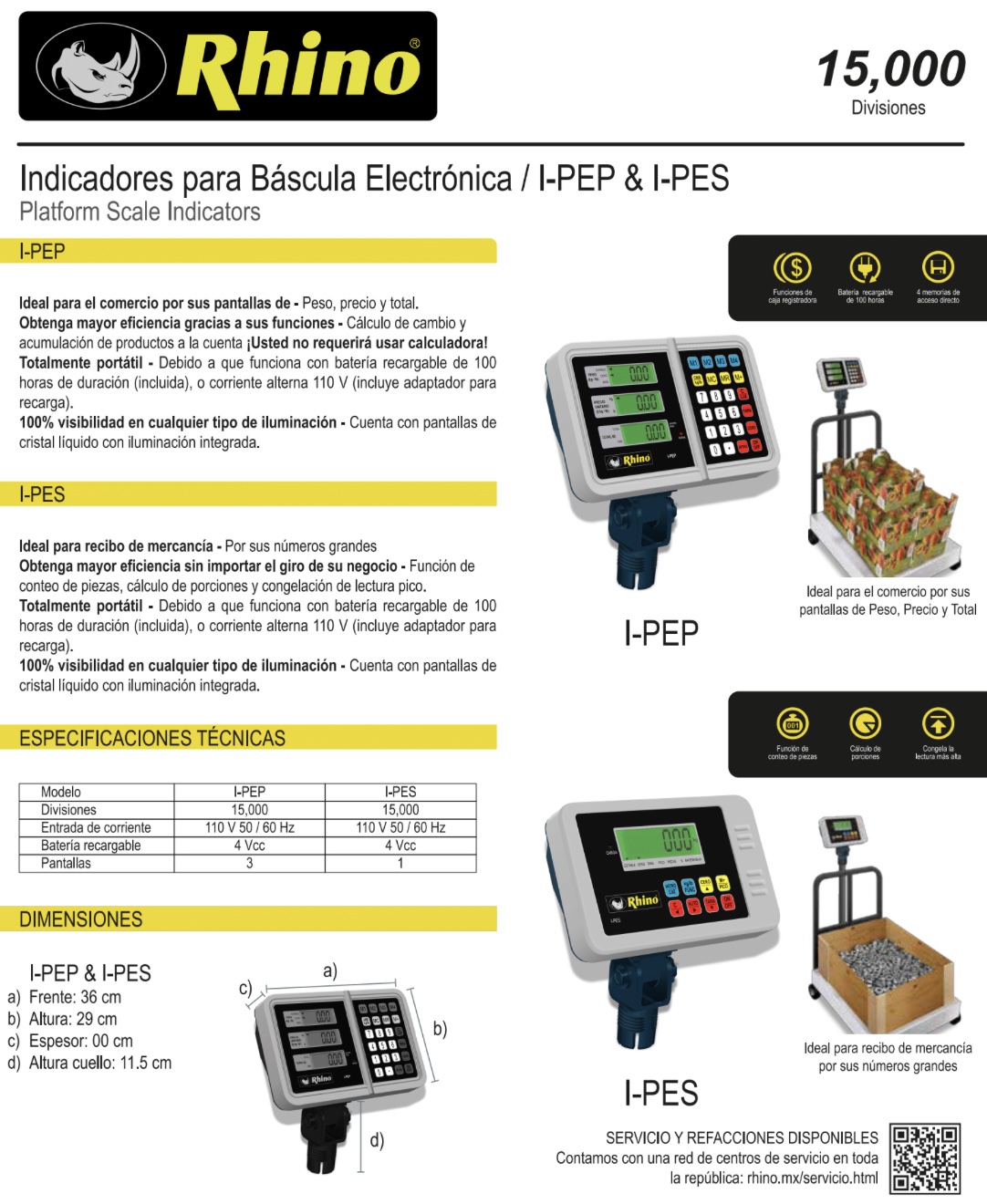 Infraestructura Inteligente  I-PEP Rhino indicador para báscula $1275